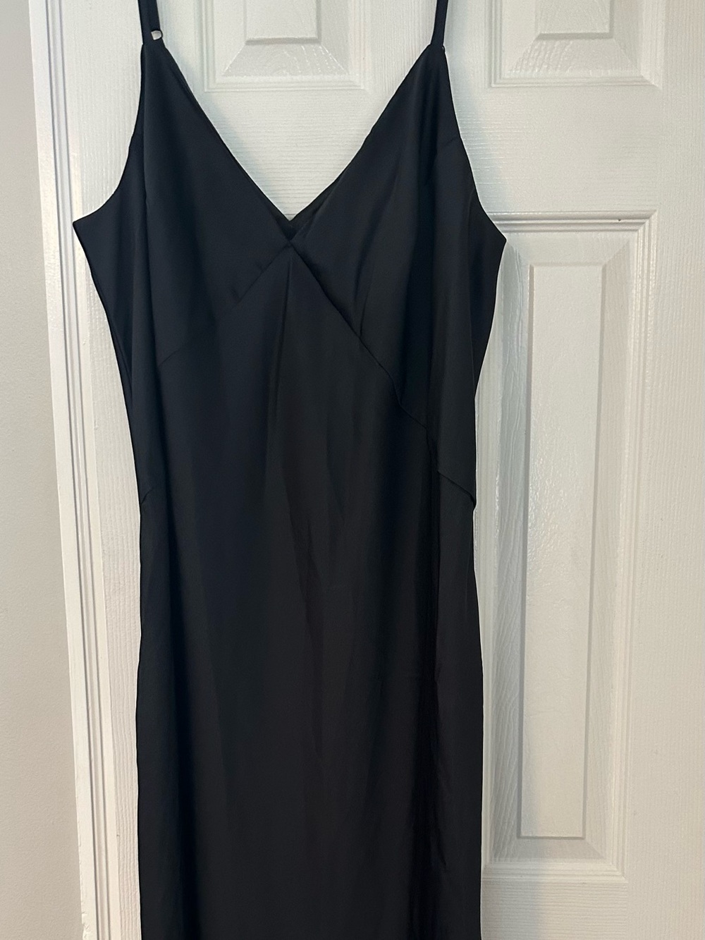 Black Slip Dress with V-Neck and Spaghetti Straps size 2xl
